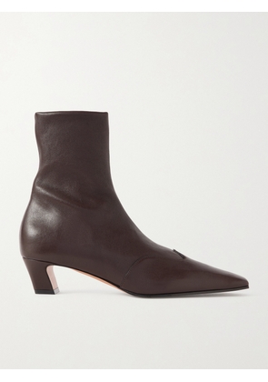 KHAITE - Nevada Leather Ankle Boots - Brown - IT35,IT35.5,IT36,IT36.5,IT37,IT37.5,IT38,IT38.5,IT39,IT39.5,IT40,IT40.5,IT41,IT41.5,IT42