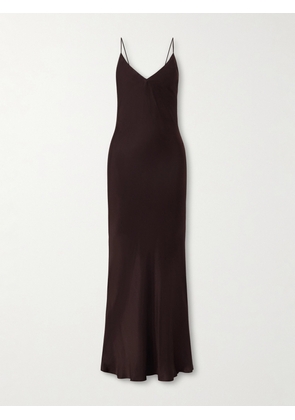 Anine Bing - Laurel Silk-blend Satin Maxi Dress - Brown - x small,small,medium,large