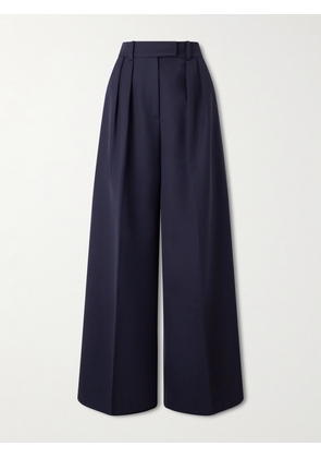 Anine Bing - Lou Pleated Woven Wide-leg Pants - Blue - US0,US2,US4,US6,US8,US10,US12