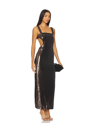 Kate Barton Hazel Cut-out Maxi Dress in Chocolate. Size 0. Also in 4.