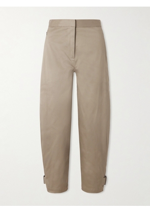 Proenza Schouler White Label - Serene Cotton-blend Twill Tapered Pants - Brown - US00,US0,US2,US4,US6,US8,US10,US12,US14
