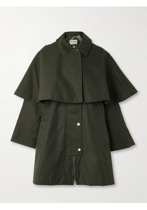Barbour - Fia Cape-effect Cotton-blend Twill Jacket - Green - UK 8,UK 10,UK 12,UK 14,UK 16,UK 18