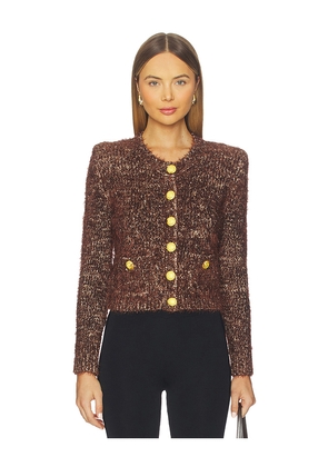 L'AGENCE Una Knit Cardigan in Chocolate. Size M. Also in S, XS.