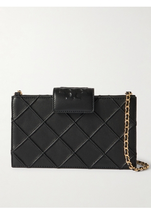 Tory Burch - Fleming Mini Quilted Leather Shoulder Bag - Black - One size