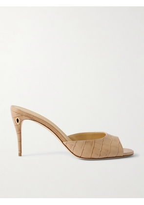 Jennifer Chamandi - Guido 85 Croc-effect Leather Mules - Neutrals - IT36,IT36.5,IT37,IT37.5,IT38,IT38.5,IT39,IT39.5,IT40,IT40.5,IT41,IT41.5,IT42