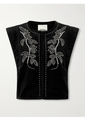 Isabel Marant - Poppy Studded Cotton-velvet Vest - Black - 01,2
