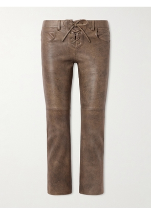 Isabel Marant - Vanel Lace-up Leather Slim-leg Pants - Brown - FR 34,FR 36,FR 38,FR 40,FR 42