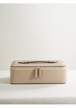 Smythson - Panama Textured-leather Jewelry Case - Neutrals - One size