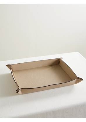 Smythson - Panama Large Textured-leather Trinket Tray - Gray - One size