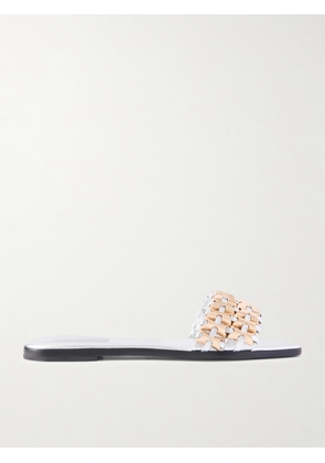 SIMKHAI - Faye Embellished Metallic Leather Slides - Gold - IT35,IT36,IT37,IT38,IT39,IT40,IT41