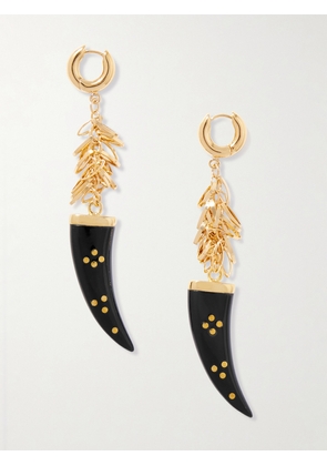Isabel Marant - Gold-tone Horn Hoop Earrings - Black - One size