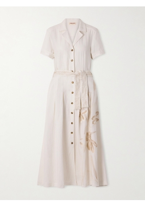 Emporio Sirenuse - Daria Embroidered Linen-blend Midi Dress - White - IT38,IT40,IT42,IT44,IT46,IT48,IT50