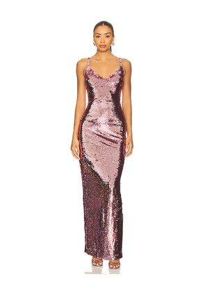 L'AGENCE Karma Sequin Maxi Dress in Lavender. Size 00. Also in 0, 10.