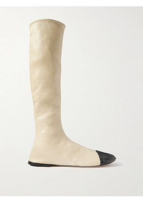 CHRISTEN - Tabi Stretch-leather Knee Boots - White - IT35,IT36,IT37,IT38,IT39,IT40