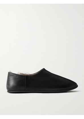 CHRISTEN - Milano Shearling-lined Leather Flats - Black - IT35,IT36,IT37,IT38,IT39,IT40,IT41