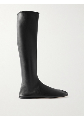 CHRISTEN - Tabi Split-toe Leather Knee Boots - Black - IT35,IT36,IT37,IT38,IT39,IT40