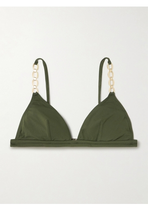 Melissa Odabash - Mexico Embellished Triangle Bikini Top - Green - UK 6,UK 8,UK 10,UK 12,UK 14,UK 16