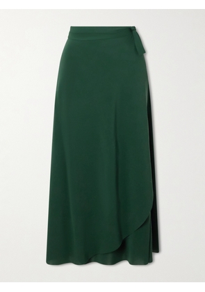 Eres - Julieta Stretch-jersey Wrap Midi Skirt - Green - small,medium