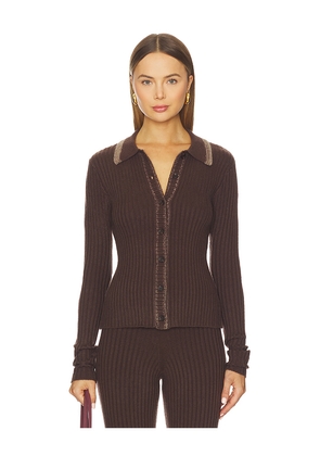 Lovers and Friends Tila Rib Cardigan in Chocolate. Size M. Also in S, XL, XS, XXS.