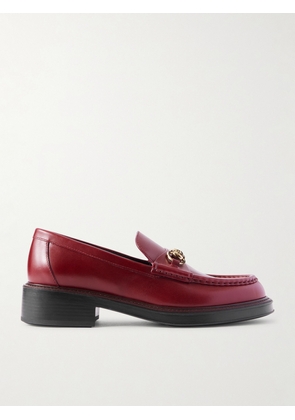 Gucci - Horsebit Embellished Leather Loafers - Burgundy - IT36,IT36.5,IT37,IT37.5,IT38,IT38.5,IT39,IT39.5,IT40,IT40.5,IT41