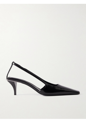 Gucci - Logo-detailed Glossed-leather Slingback Pumps - Black - IT36,IT37,IT37.5,IT38,IT38.5,IT39,IT40,IT41
