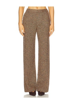 L'AGENCE Livvy Straight Leg Trouser in Brown. Size 10. Also in 4, 6.