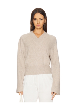 NAADAM Premium Cashmere Raglan V Neck in Beige. Size L. Also in S, XS.