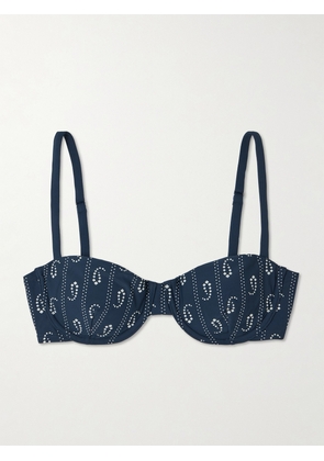 Tory Burch - Underwired Printed Bikini Top - Blue - x small,small,medium,large,x large