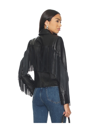 L'AGENCE Vashti Fringe Blazer in Black. Size 2. Also in 4, 6.