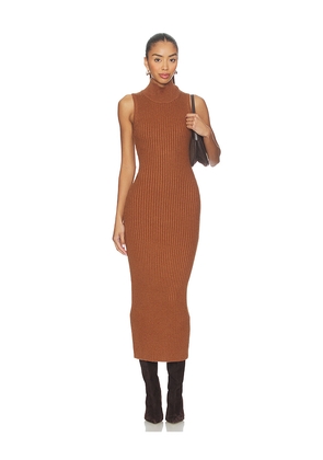 Lovers and Friends Cary Mock Neck Midi Dress in Brown. Size L. Also in M, S, XS.