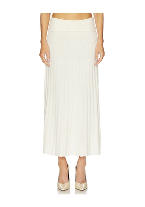 NAADAM Premium Cashmino Ribbed Skirt in White. Size L. Also in M, S, XS.