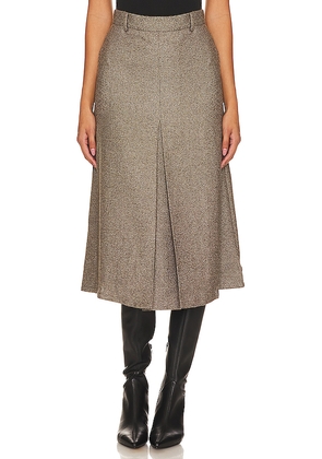 Rue Sophie Bristol Midi Skirt in Brown. Size L. Also in M, S, XL, XS.