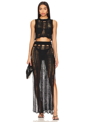 superdown Tayla Maxi Skirt Set in Black. Size M. Also in XS.