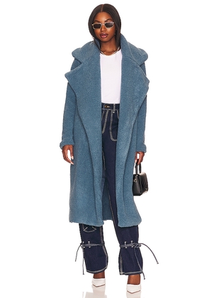 SNDYS x REVOLVE Teddy Coat in Teal. Size M. Also in L, S, XL, XS, XXS.
