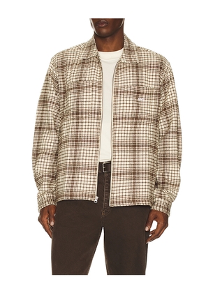 Obey Parker Zip Shirt Jacket in Brown. Size L. Also in M, S, XL/1X.