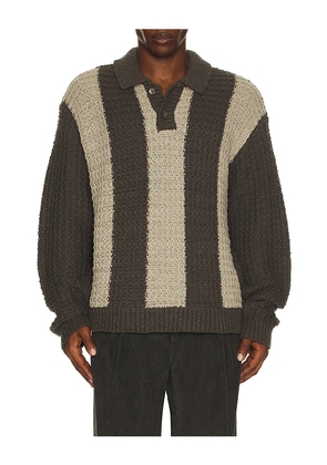 Obey Textured Rugby Polo in Black. Size L. Also in M, S, XL/1X.