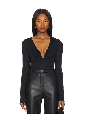 Susana Monaco V-neck Long Sleeve Top in Black. Size M. Also in S, XL, XS.