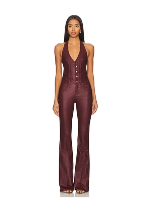 retrofete Cynthia Jumpsuit in Burgundy. Size S. Also in M, XL.