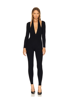 retrofete Bellamy Knit Jumpsuit in Black. Size M. Also in L, S.