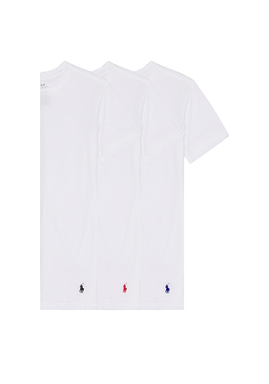 Polo Ralph Lauren Slim Fit Cotton 3 Pack Undershirt in White. Size M. Also in S, XL/1X.