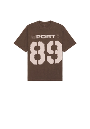 PORT A.C.A Sports 89 Tee in Brown. Size M. Also in XL/1X.