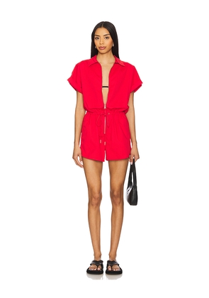 PISTOLA Meg Romper in Red. Size S. Also in XL, XS, XXS.