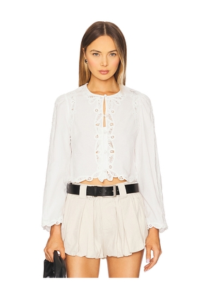 Sea Elke Soutache Long Sleeve Blouse in White. Size XL. Also in XXS.