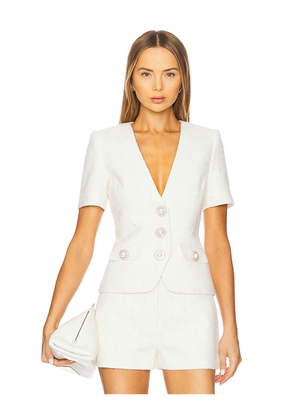 retrofete Makenna Tweed Top in White. Size S. Also in M.