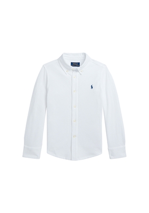 Polo Ralph Lauren Long Sleeve Featherweight Mesh Sport Shirt in White. Size 2. Also in 3, 4, 5.