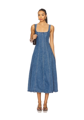Show Me Your Mumu Prim Midi Dress in Blue. Size M. Also in S, XS.