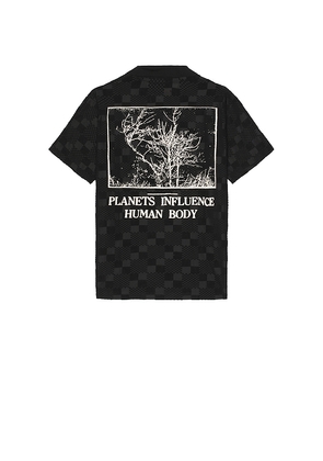 Pleasures Planets Polo in Black. Size M. Also in S.