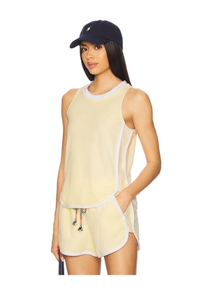 SUNDRY Loop Terry Tank Top in Lemon. Size M. Also in S, XL, XS.