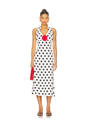 Sleeper Jardin Halter Neck Maxi Dress in White. Size M. Also in S, XS.