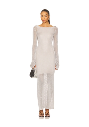 Tyler McGillivary Estelle Knit Dress in Metallic Silver. Size M. Also in L, S, XL, XS.